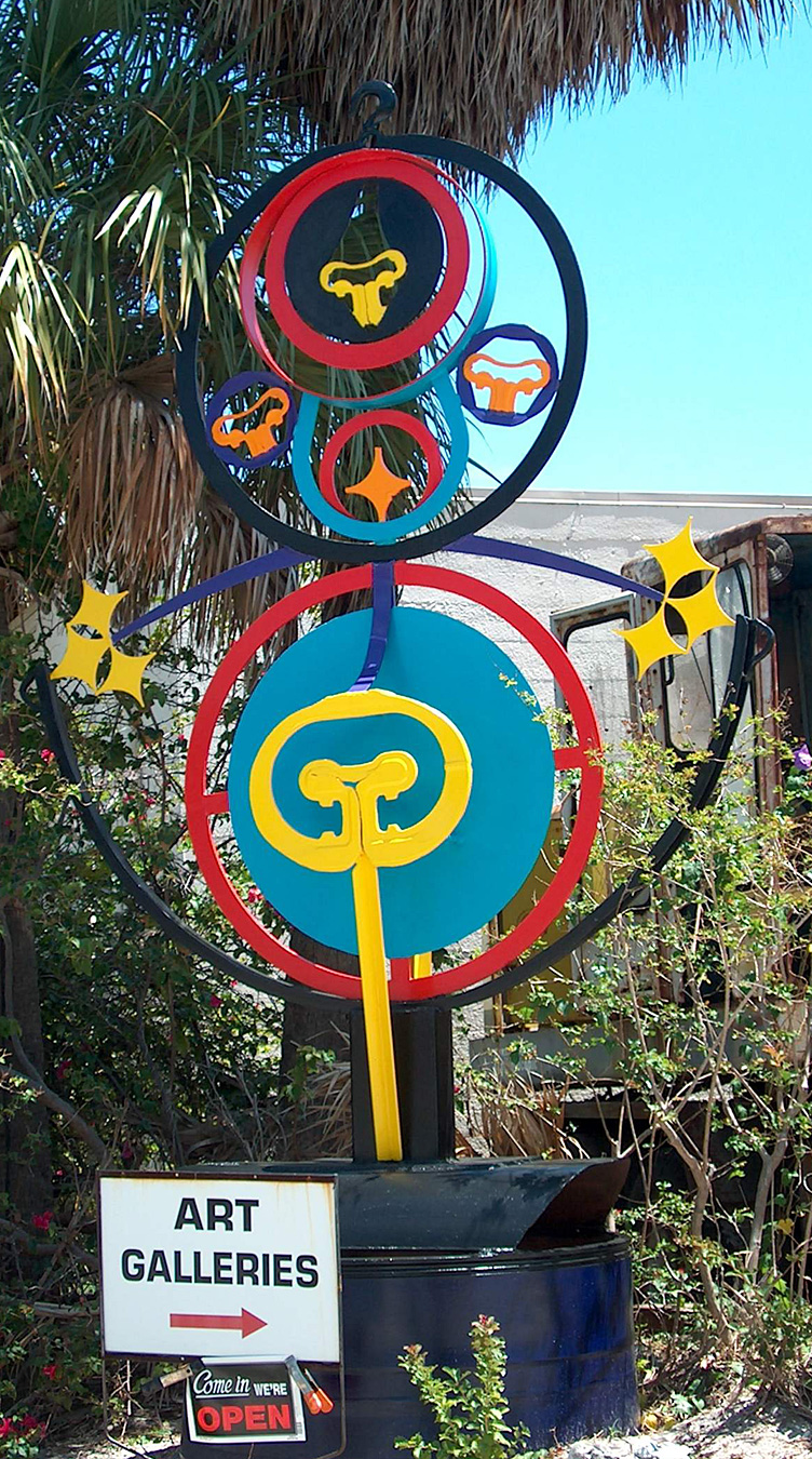 Abstract sculpture by Gerst as you approach the Neighborhood Gallery