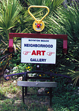 Neighborhood Gallery sign marks the trail for you to follow!